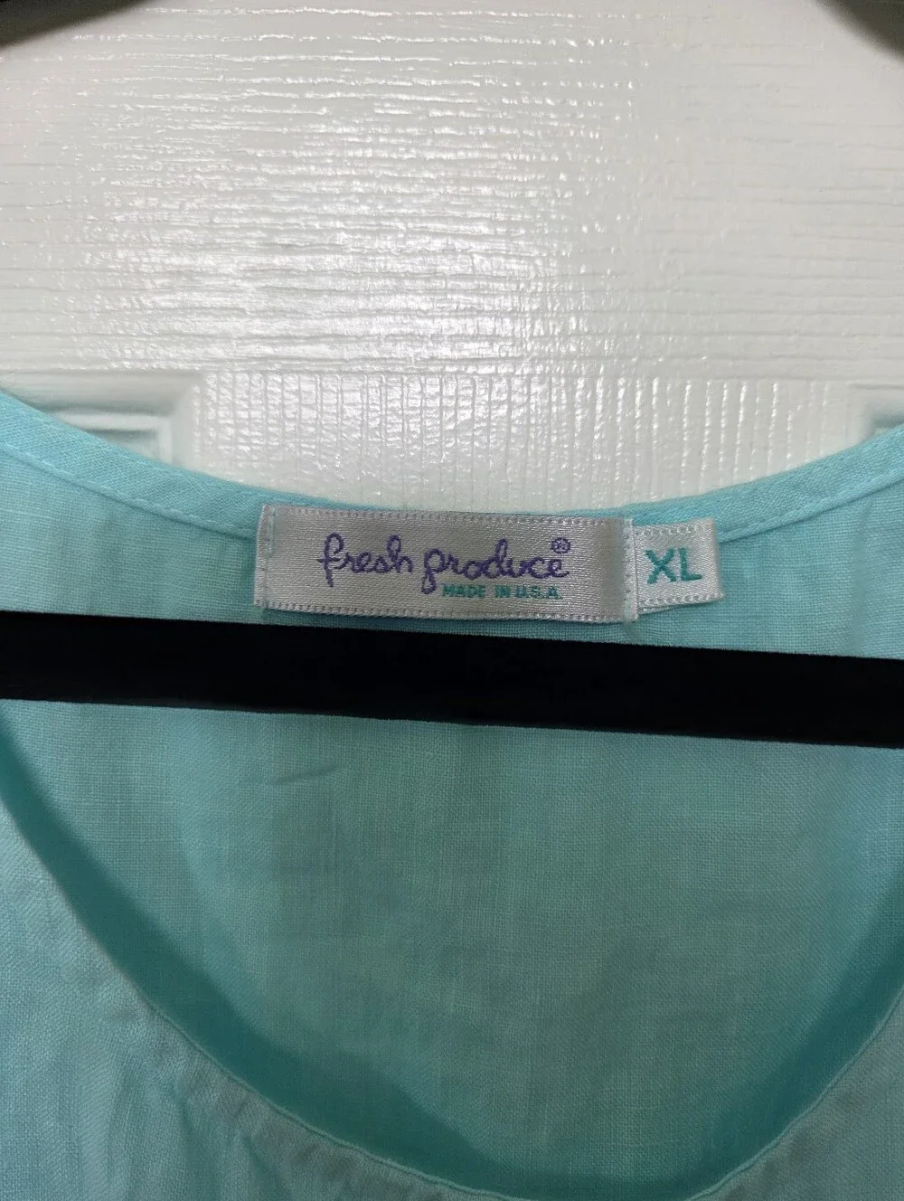 fresh produce Aqua Linen Scoop Neck Tank Summer Resortwear Vacation Size XL - Picture 2 of 7